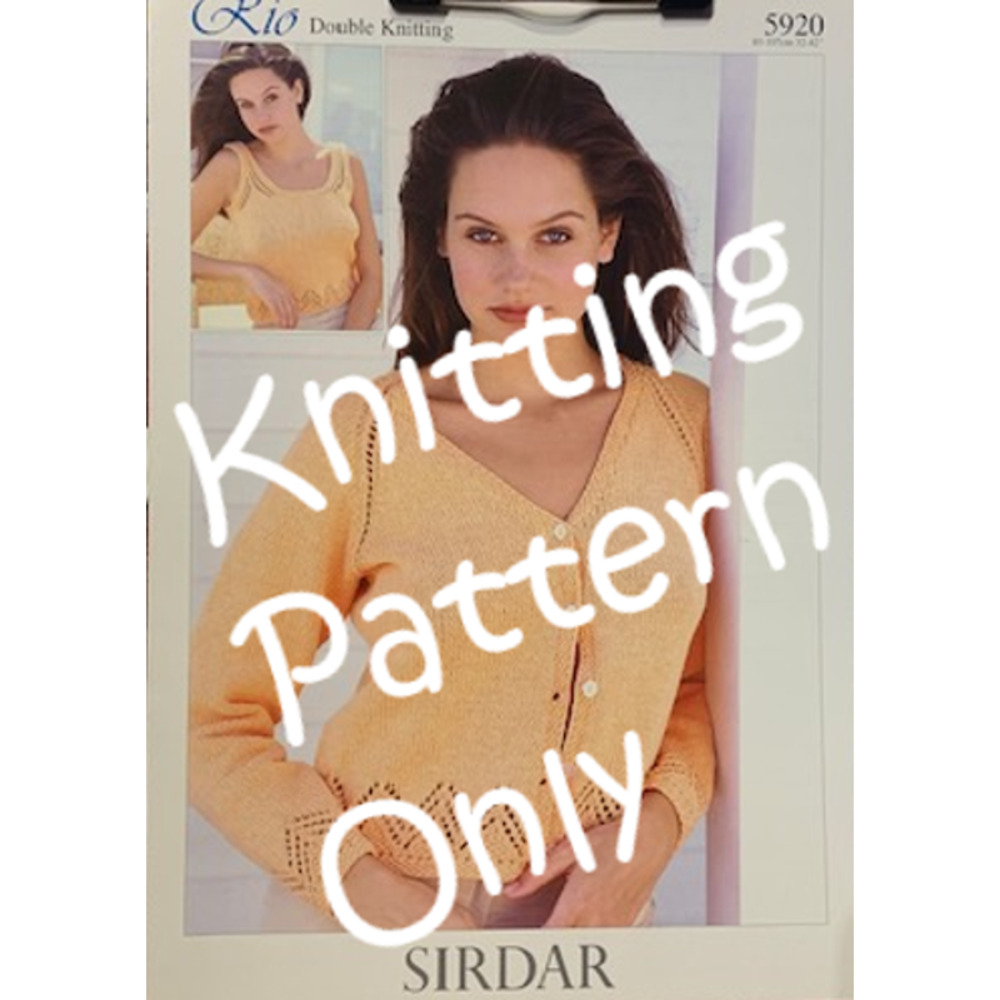 New Sirdar 5920 Rio Twin Set Tank Sweater Double Knitting Pattern